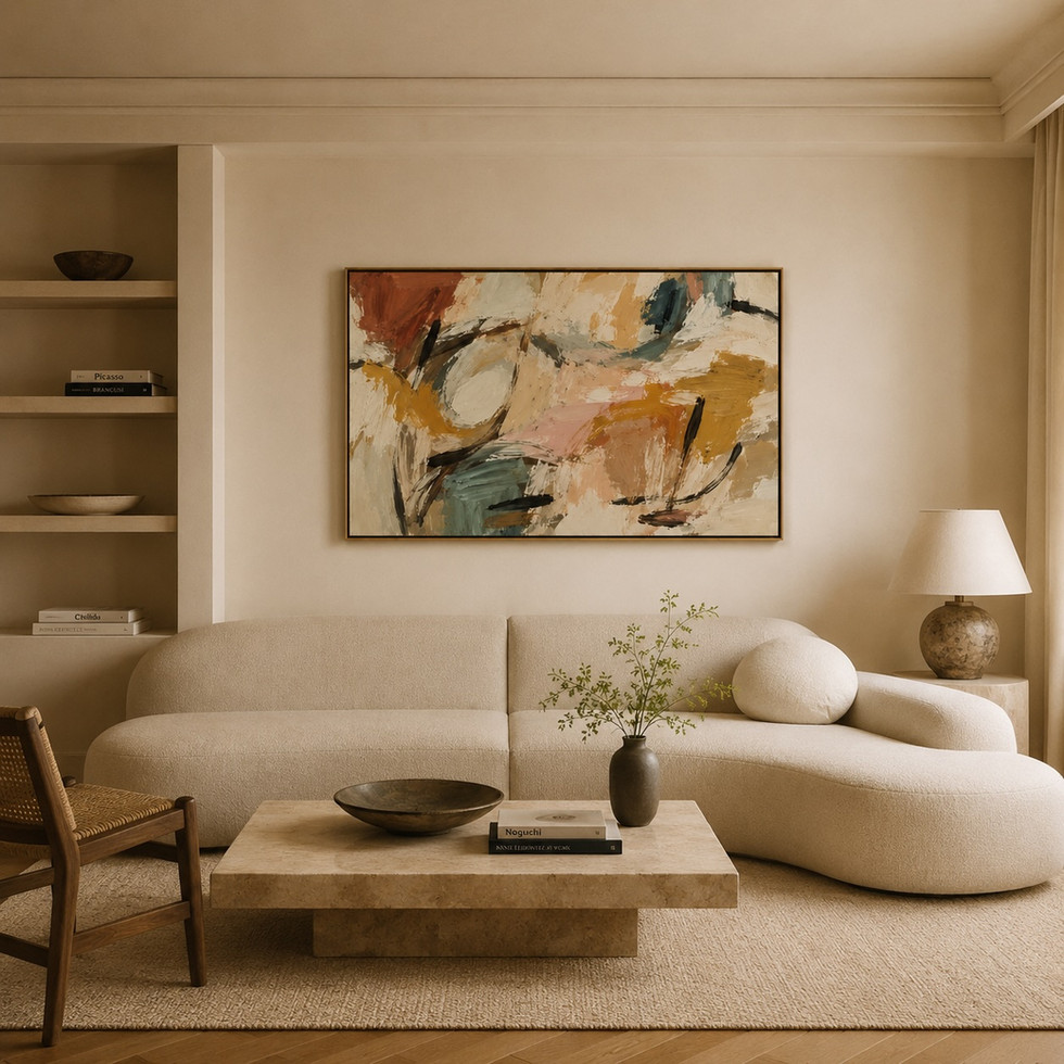 Hand Painted Earth Tone Abstract Wall Art