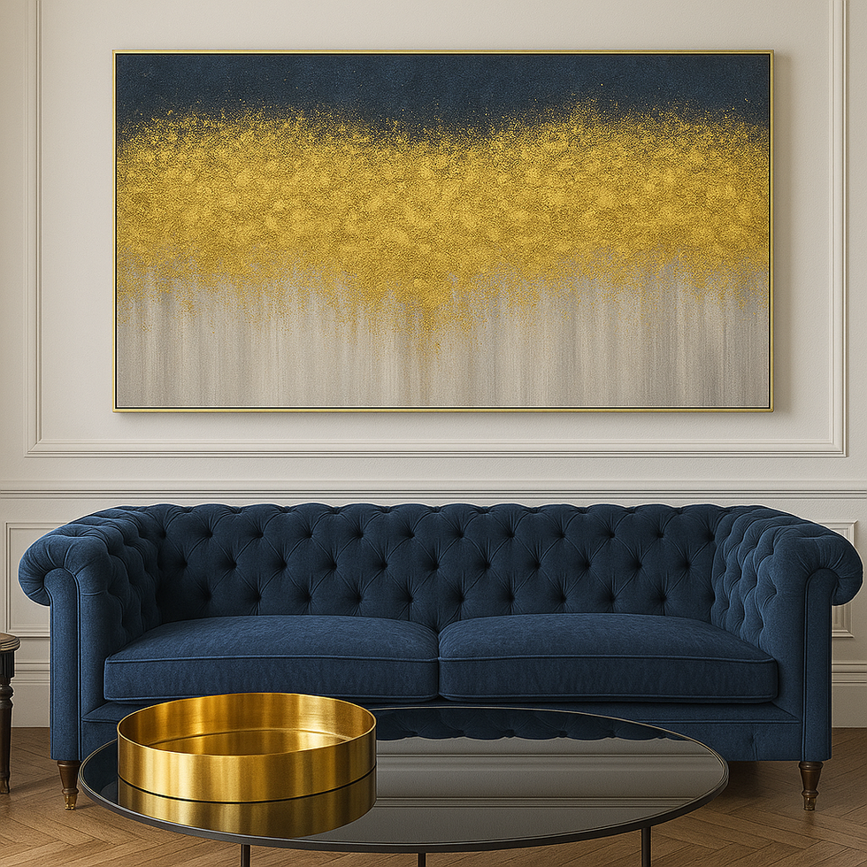 Large Textured Hand Painted Gold Wall Art