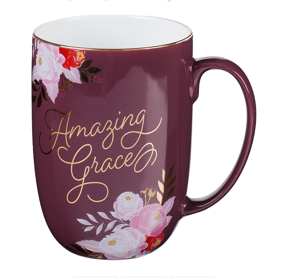 Amazing Grace Mulberry Pink Ceramic Coffee Mug