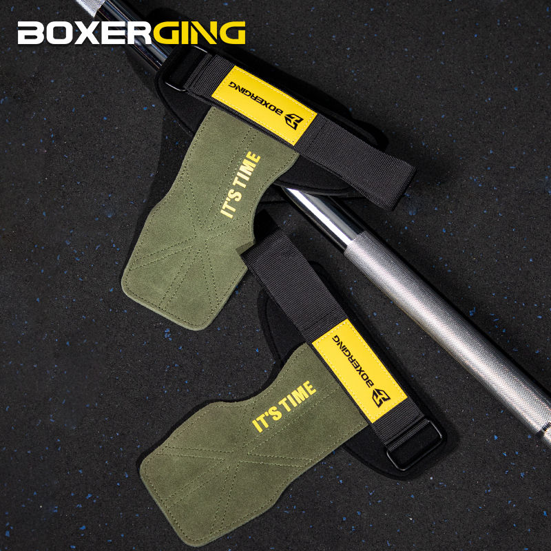 Thumbnail: Cowhide Gym Gloves Grips Anti-Skid Weight Power Belt Lifting Pads Deadlift Belt 