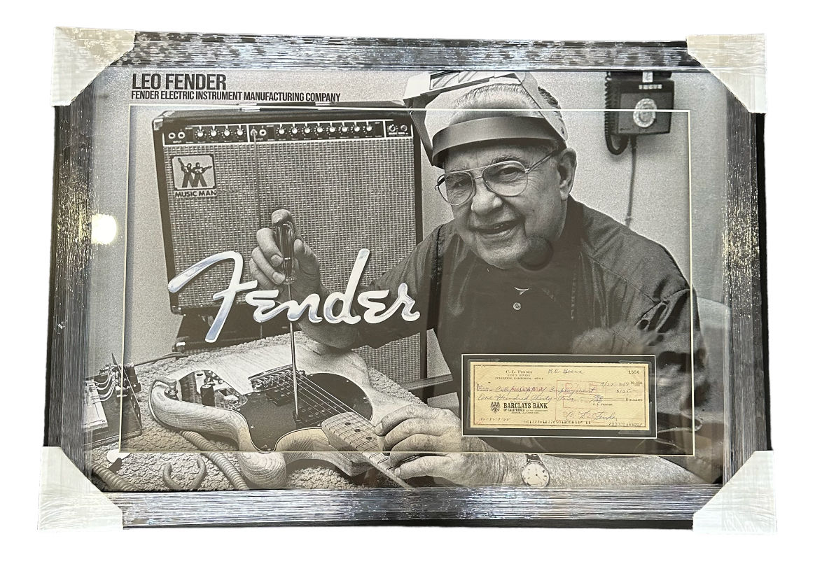 Leo Fender with original signed check
