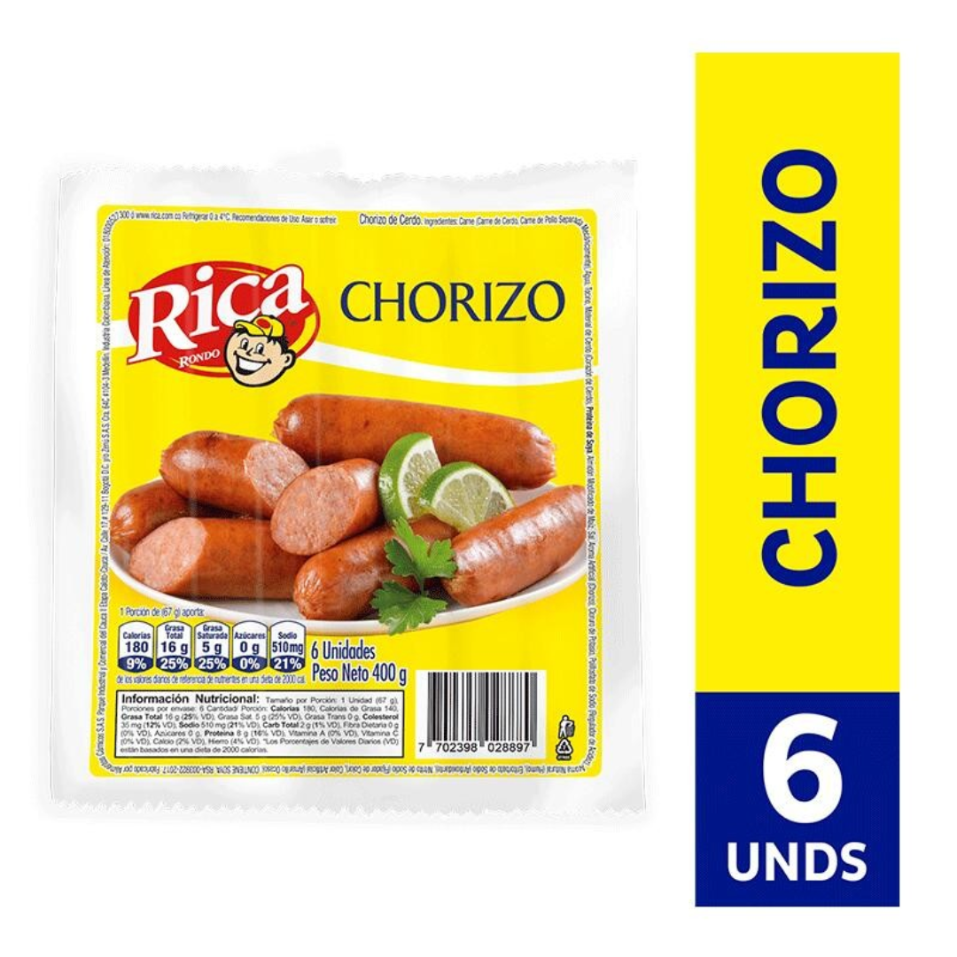 CHORIZO RICA *6UND *400GRS
