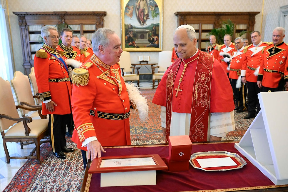 O Papa Leão XIV recebe em audiência o Grão-Mestre da Ordem de Malta, Fra' John T. Dunlap
