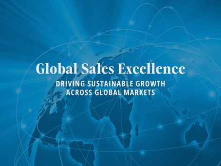 Global sales transformation roadmap showing unified commercial strategy, adaptable sales organizations, and performance simplification techniques by Beaird Group consultants.
