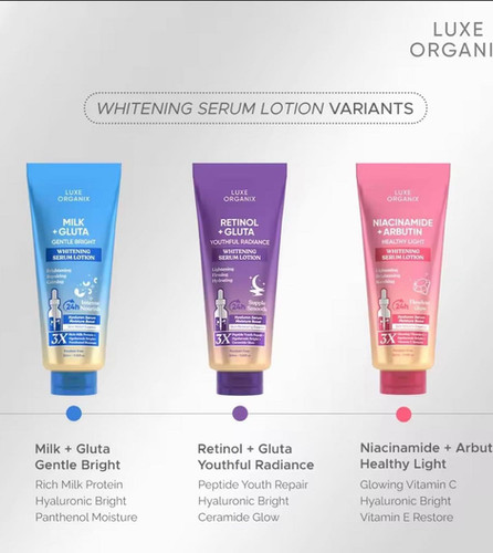 LUXE ORGANIX - RETINOL + GLUTA WHITENING SERUM LOTION 350ML ( Purple )