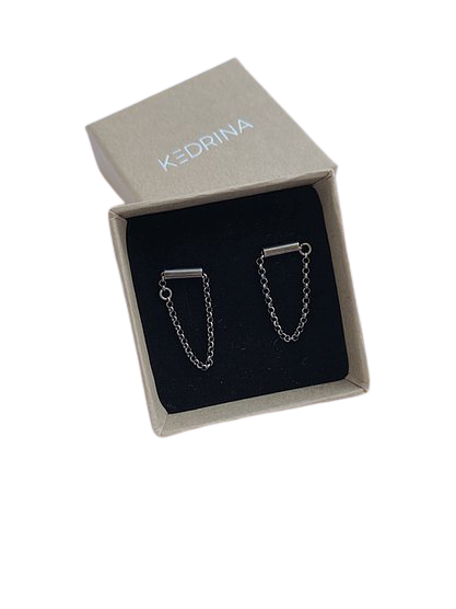 Thumbnail: Silver earrings, geometrical forms, minimalist design, fashion accessories.