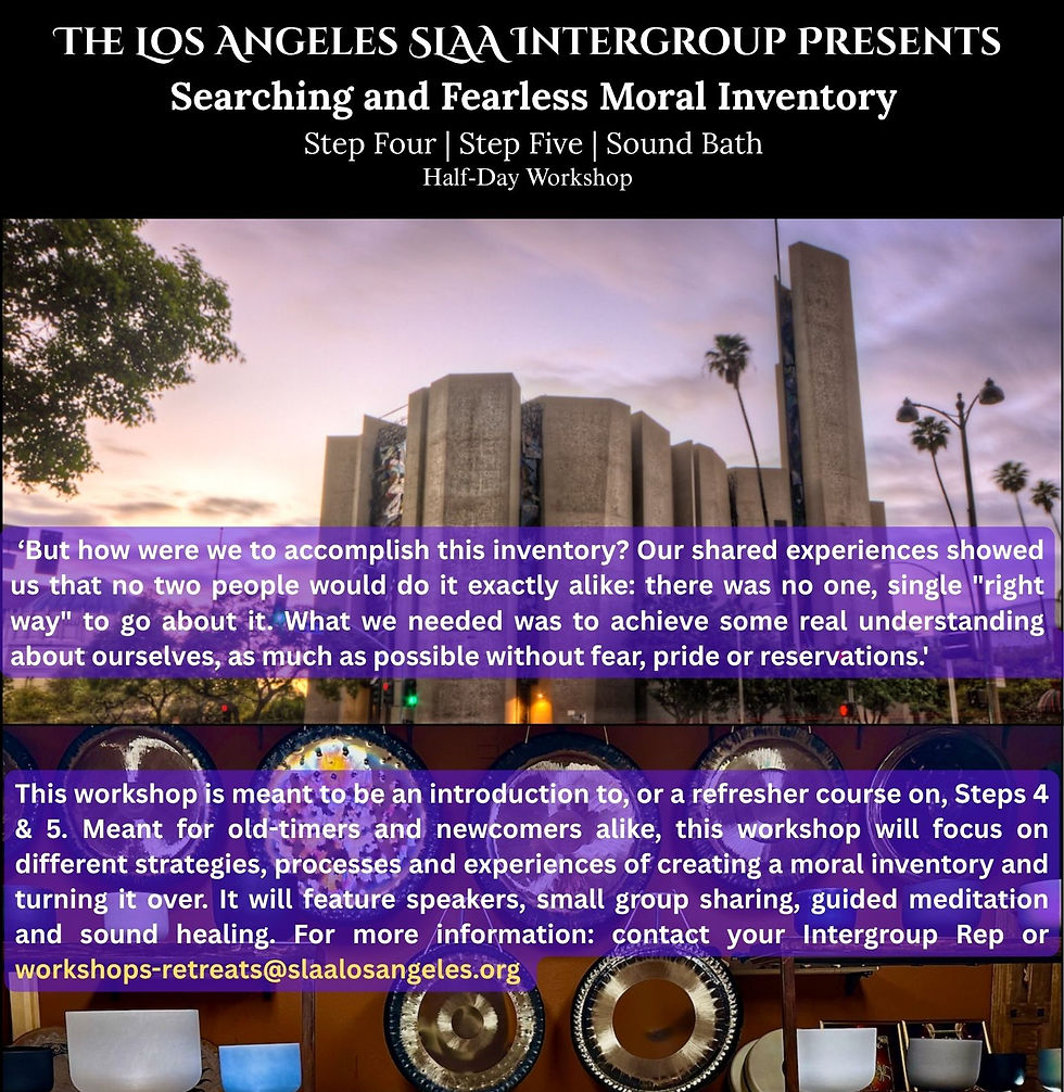 Searching and Fearless Moral Inventory: Steps 4 & 5 Workshop