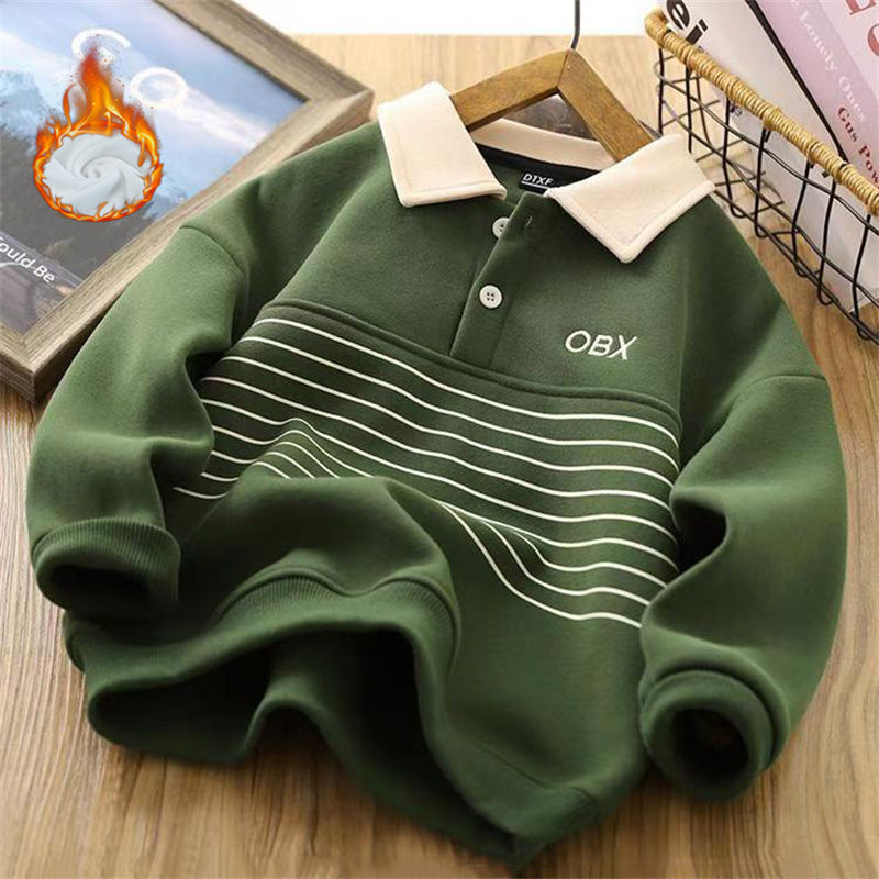 Thumbnail: Winter Boys Warm Hoodies Children Autumn Plus Velvet Sweatshirts Children Fashio