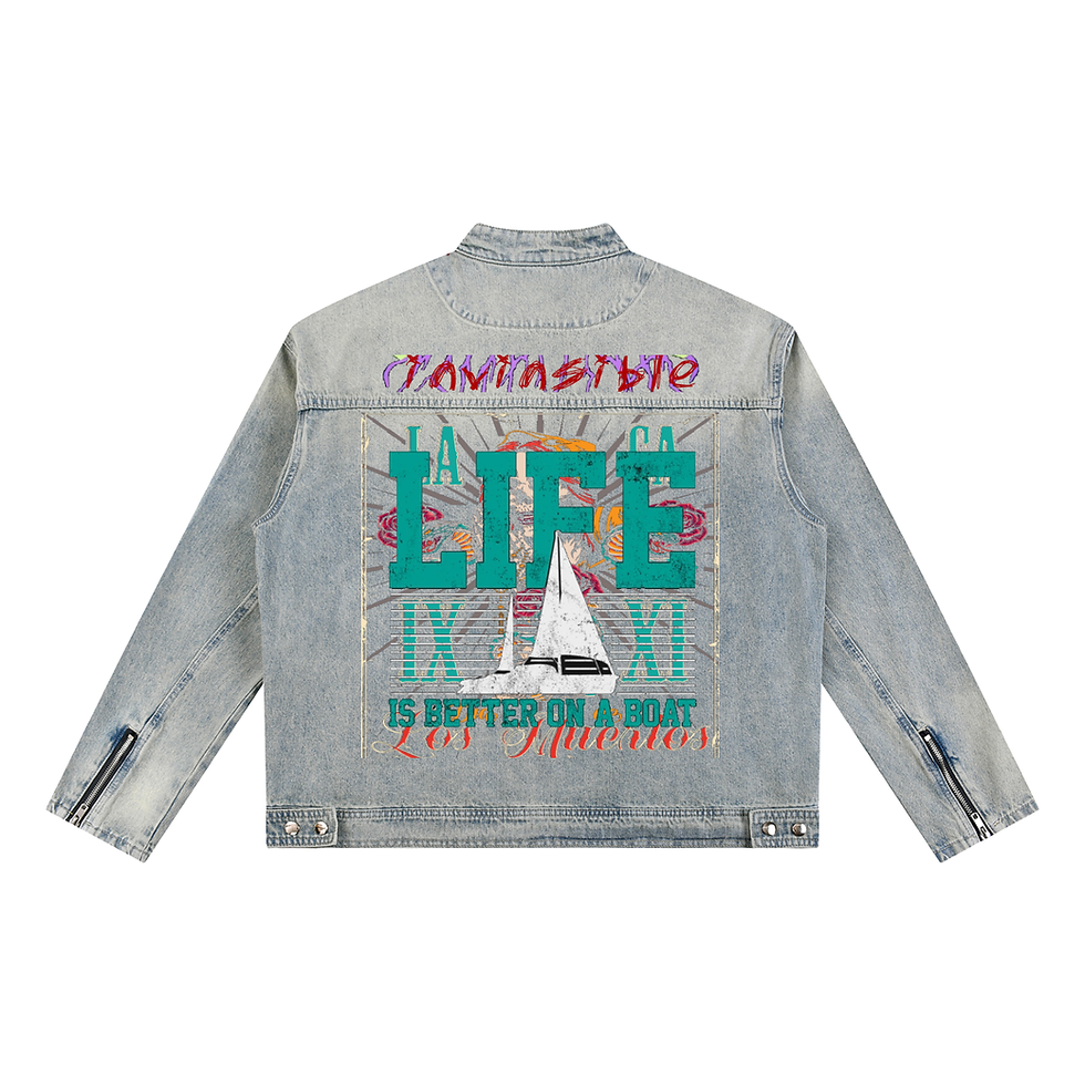 Thumbnail: Vintage Wash Zip Denim Jacket
