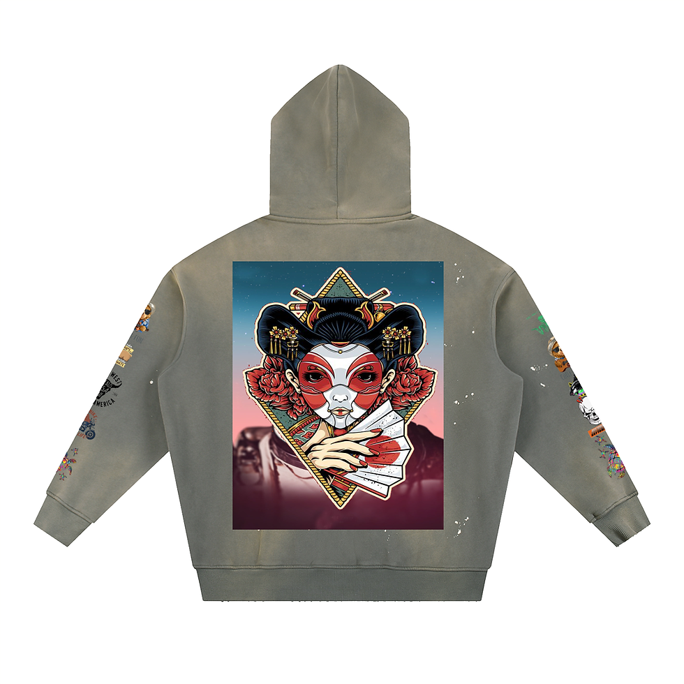Thumbnail: Vintage Washed Frayed Fleece Hoodie