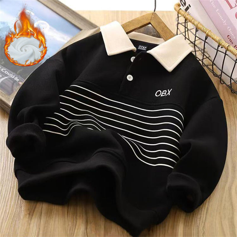 Thumbnail: Winter Boys Warm Hoodies Children Autumn Plus Velvet Sweatshirts Children Fashio