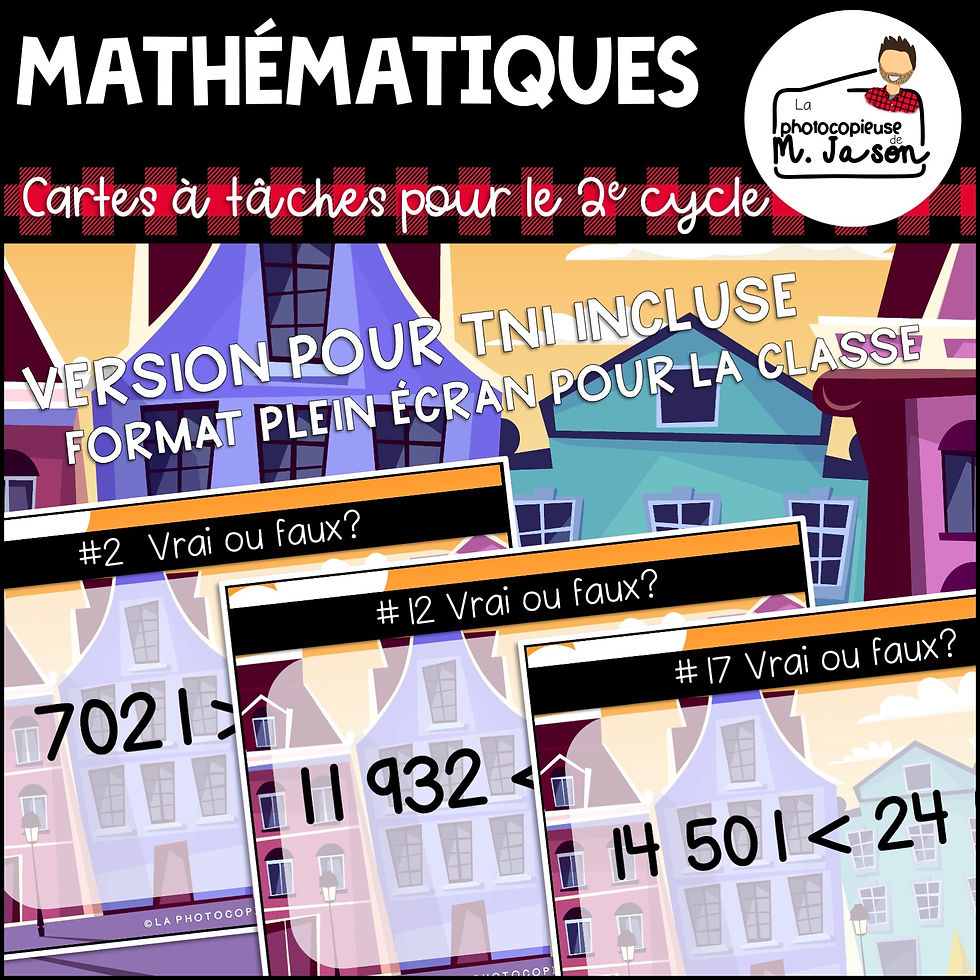 Miniature : Maths: Cartes à tâches - Comparaison de nombres