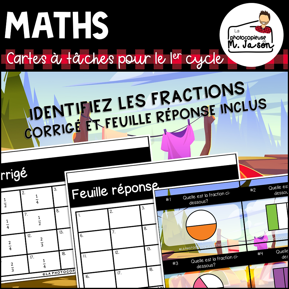 Miniature : Maths: Cartes à tâches - Fraction partie d'un tout