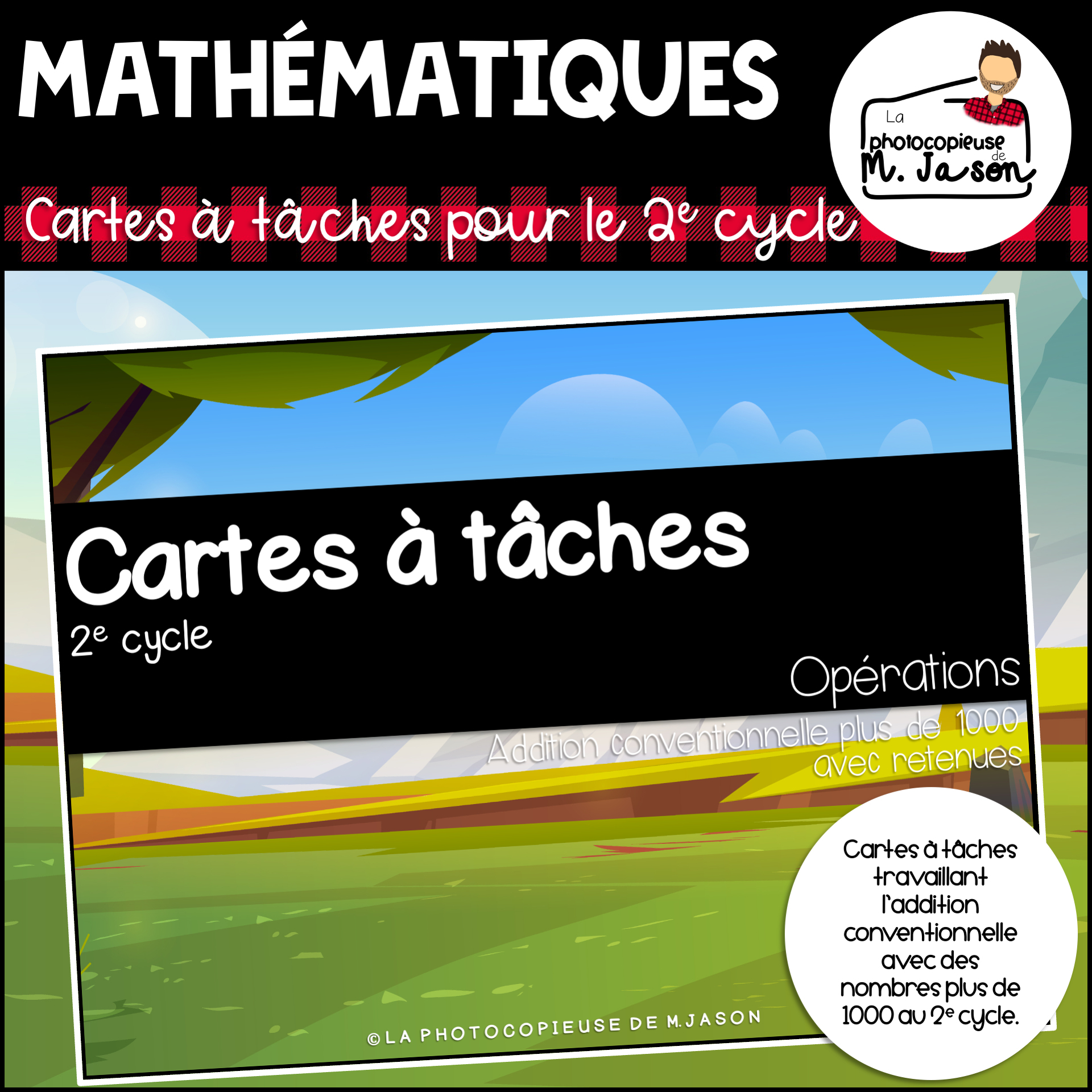 Maths: Cartes à tâches - Addition conventionnelle