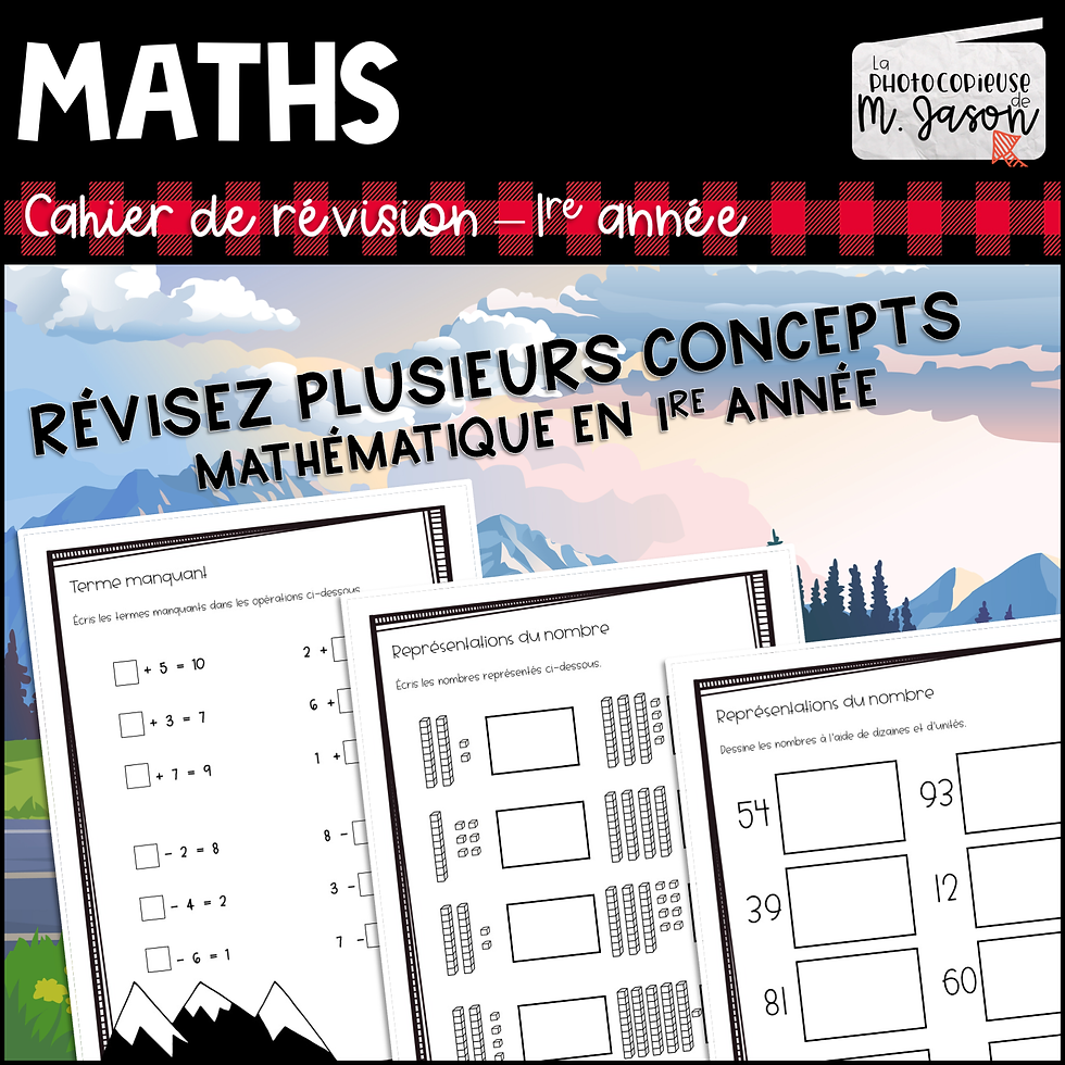 Miniature : Maths: Cahier de révision - 1re année