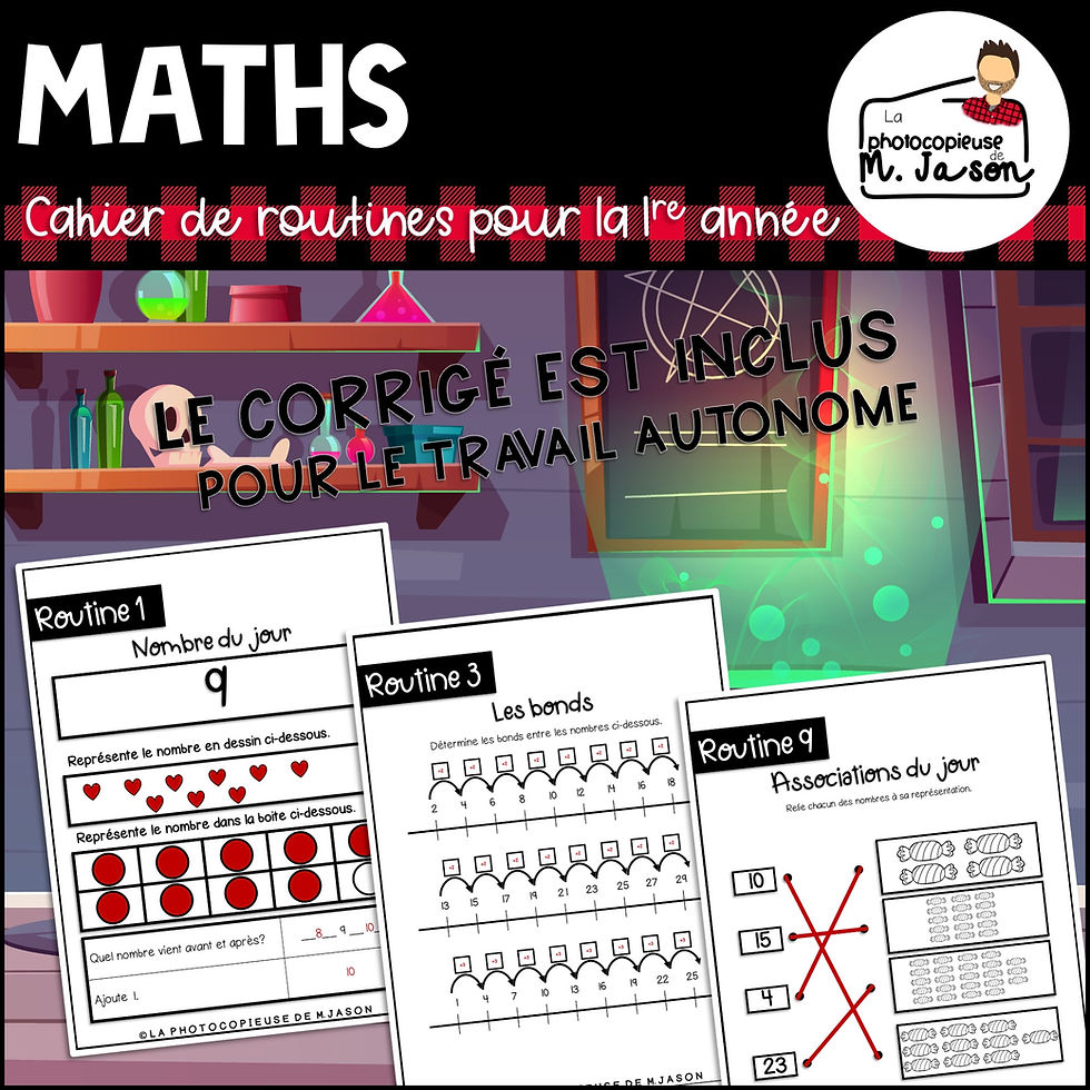 Miniature : Maths: Un jour, une routine (Cahier Halloween) - 1re année