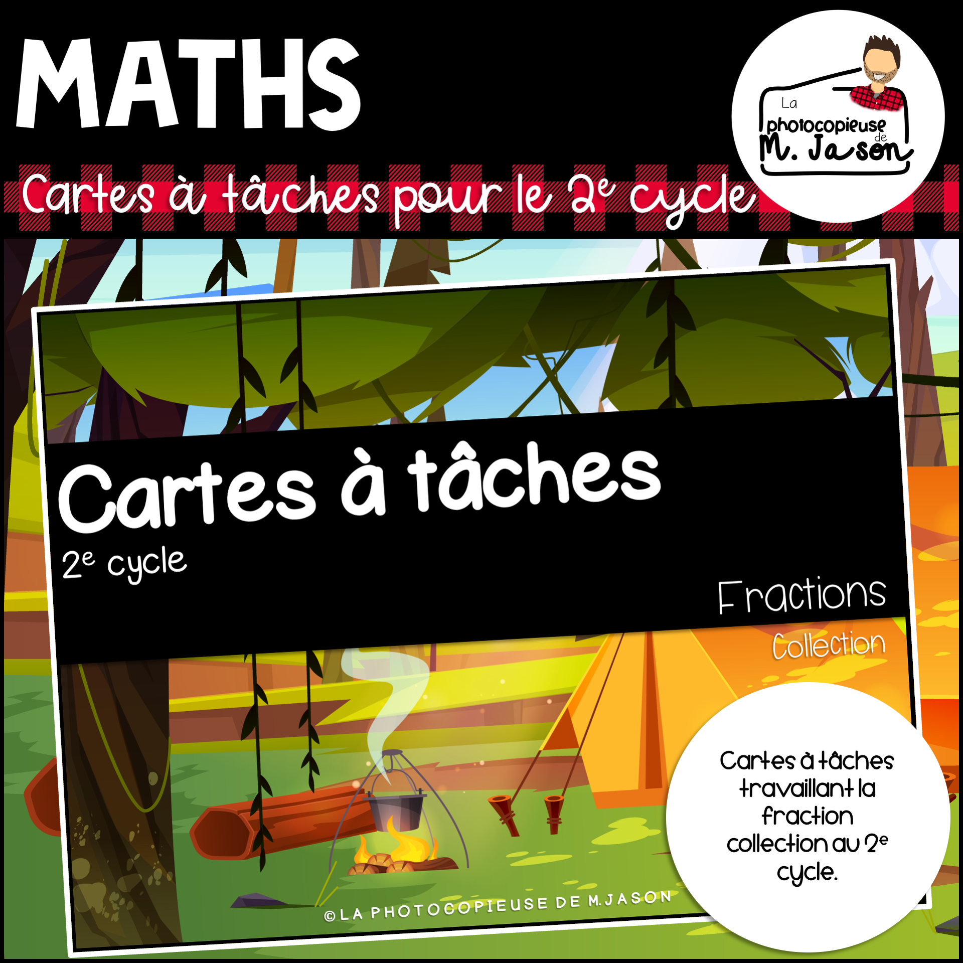 Maths: Cartes à tâches - Fraction collection