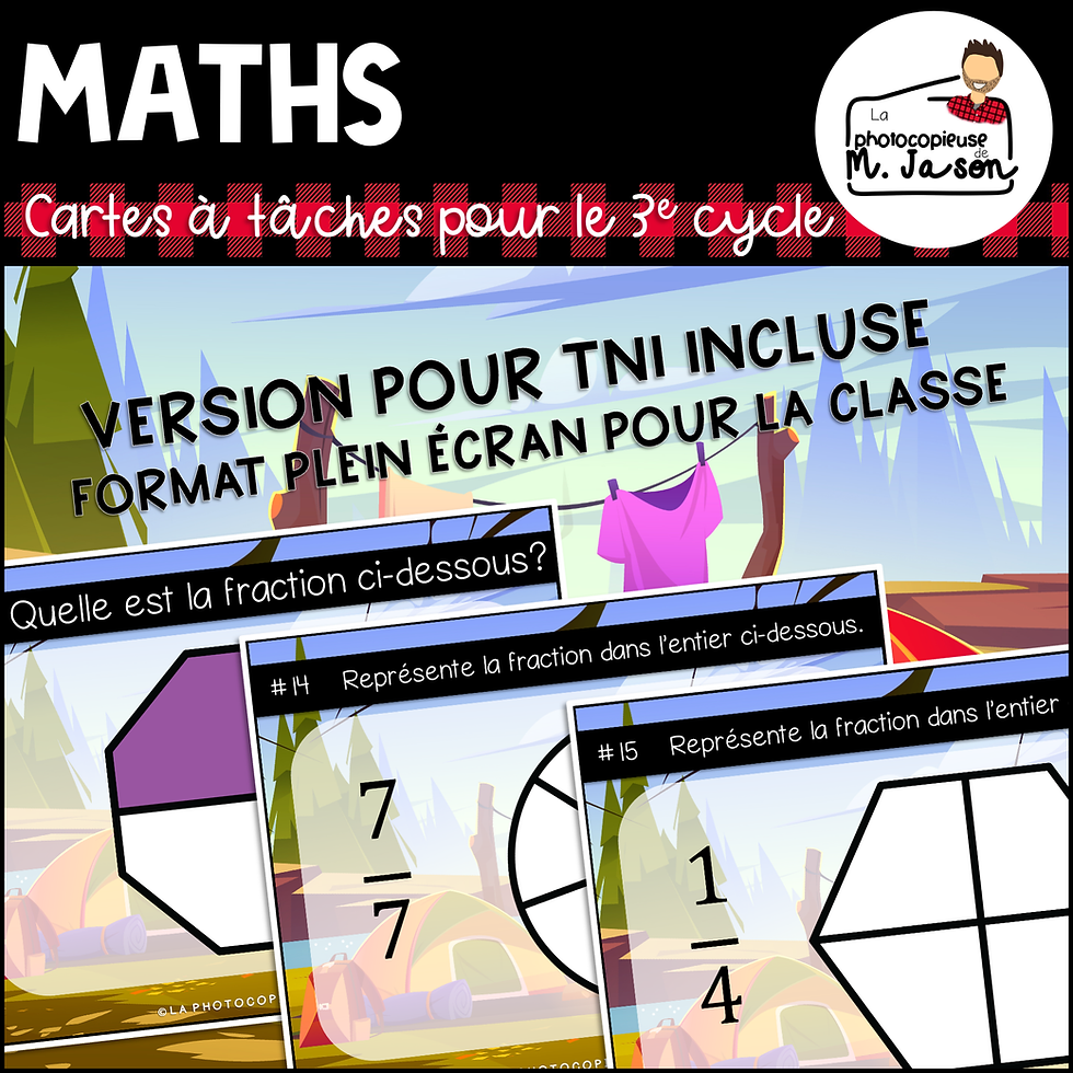 Miniature : Maths: Cartes à tâches - Fraction partie d'un tout