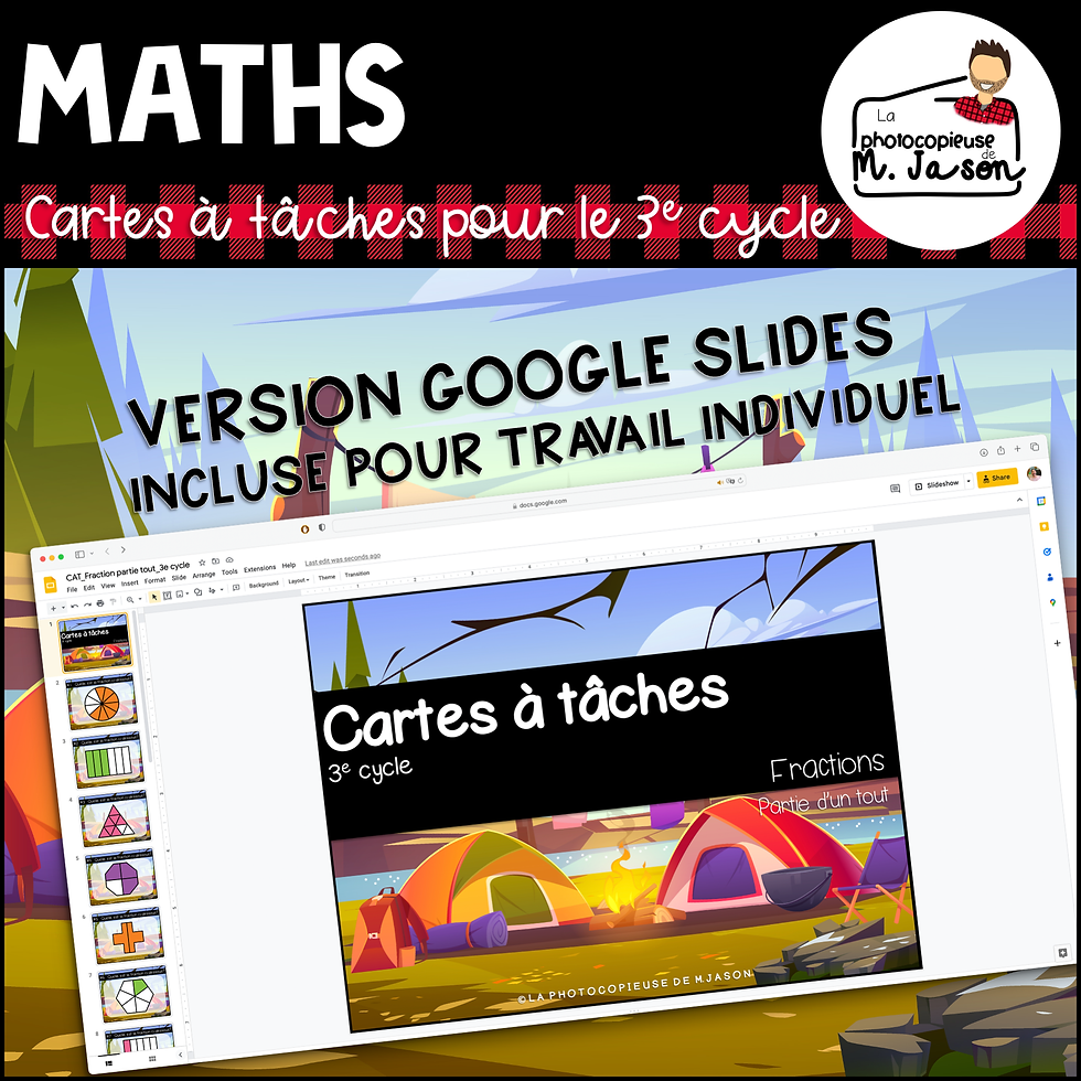 Miniature : Maths: Cartes à tâches - Fraction partie d'un tout