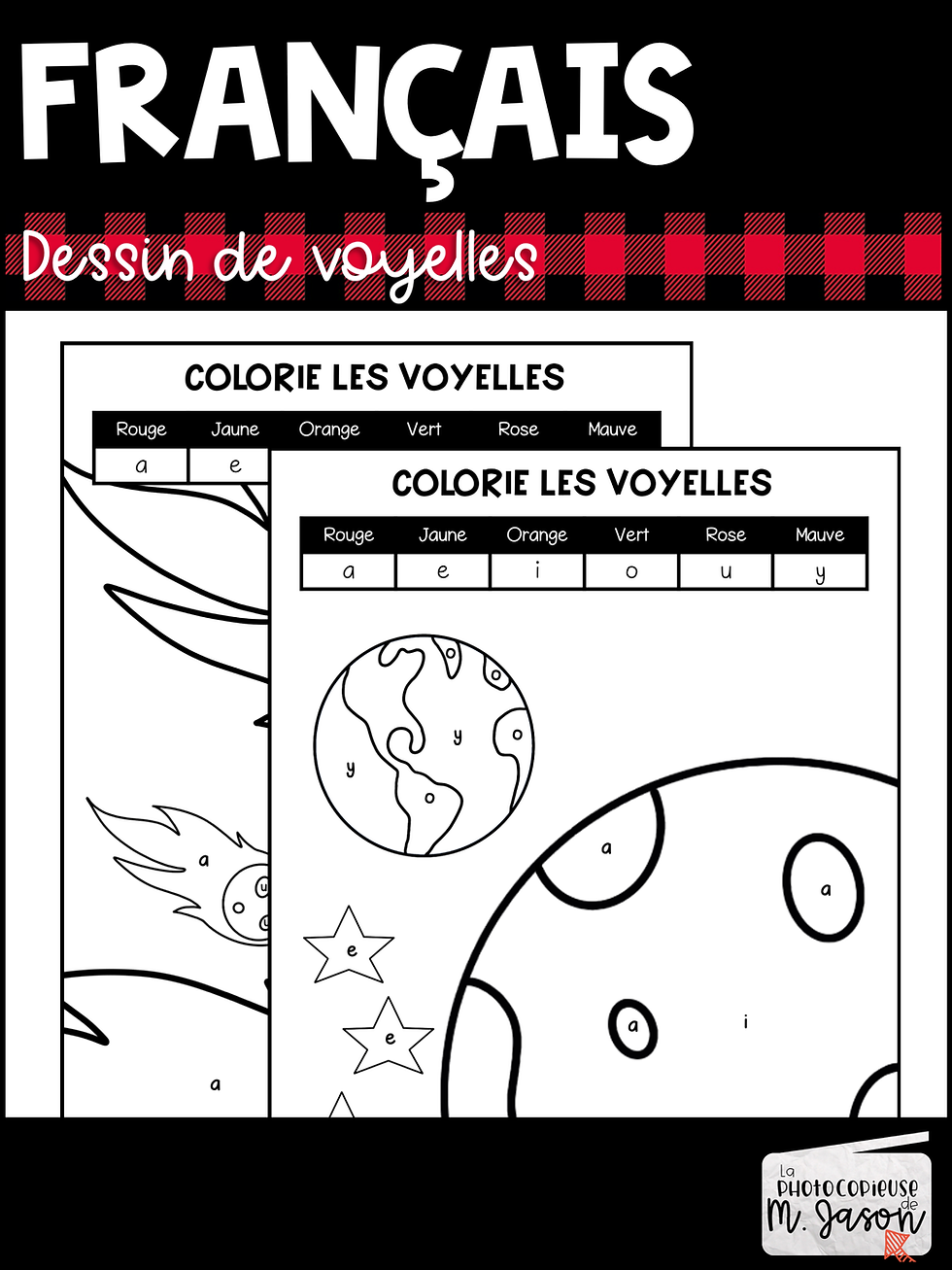 Miniature : Français: Colorie les voyelles // 1er cycle