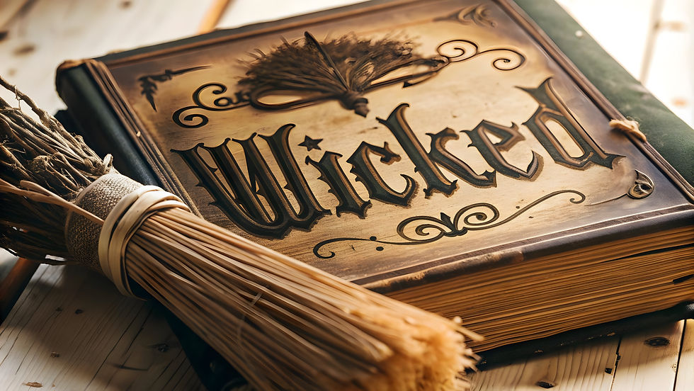 flat-witches-grimoire-et-broom-avec-wicked-text-concept-comme-un-vecteur-isole-presentant-