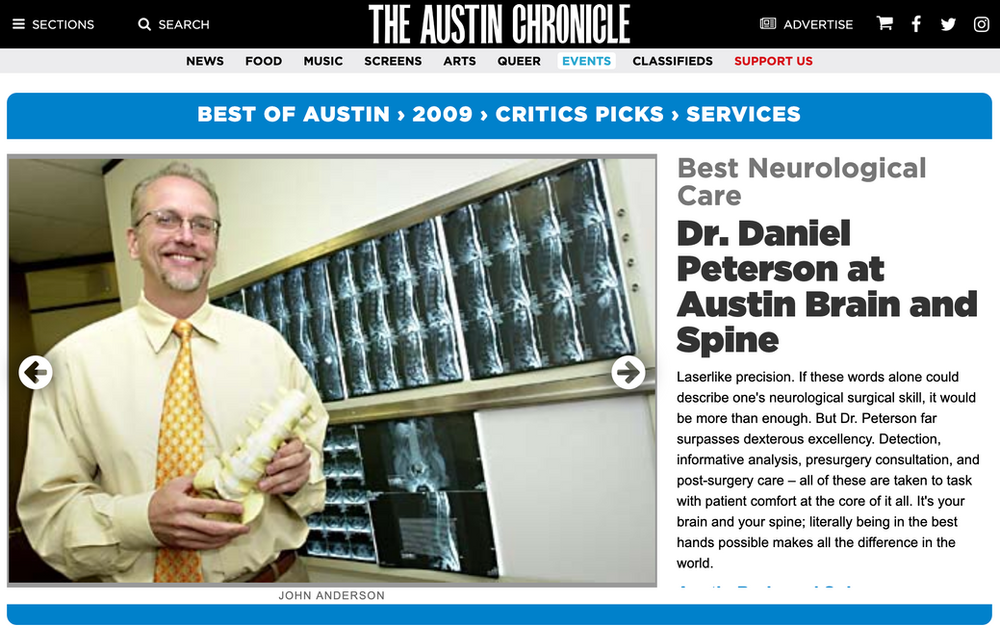 Austin Chronicle Critics Pick For Best Neurological Care