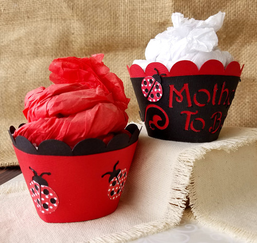 Lady Bug Cupcake Wrappers Baby Shower Cupcake Wrappers