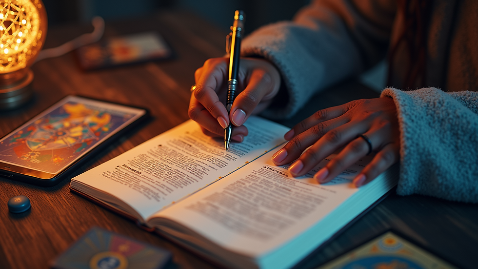 High angle view of a person writing a strategic plan in a notebook