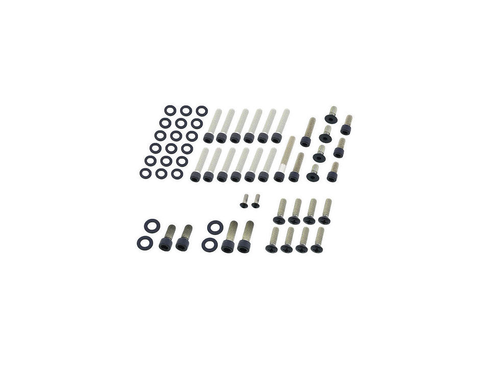 Complete Engine Screw Kit Screws for FL Shovel Primary Cover, Inspection Cover, Cam Cover, Piont Cover, Lifterbase Satin Black Powder Coated