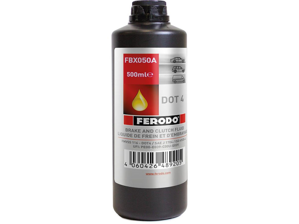 DOT 4 Brake Fluid 500ml bottle, Health and Safety label in EN-FR-NL-D-ES-IT-PT