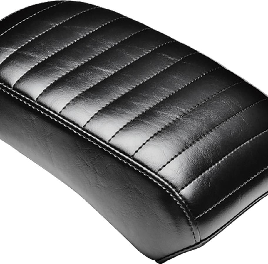 Bare Bones Pillion Pad Pleated Stitch Black Vinyl