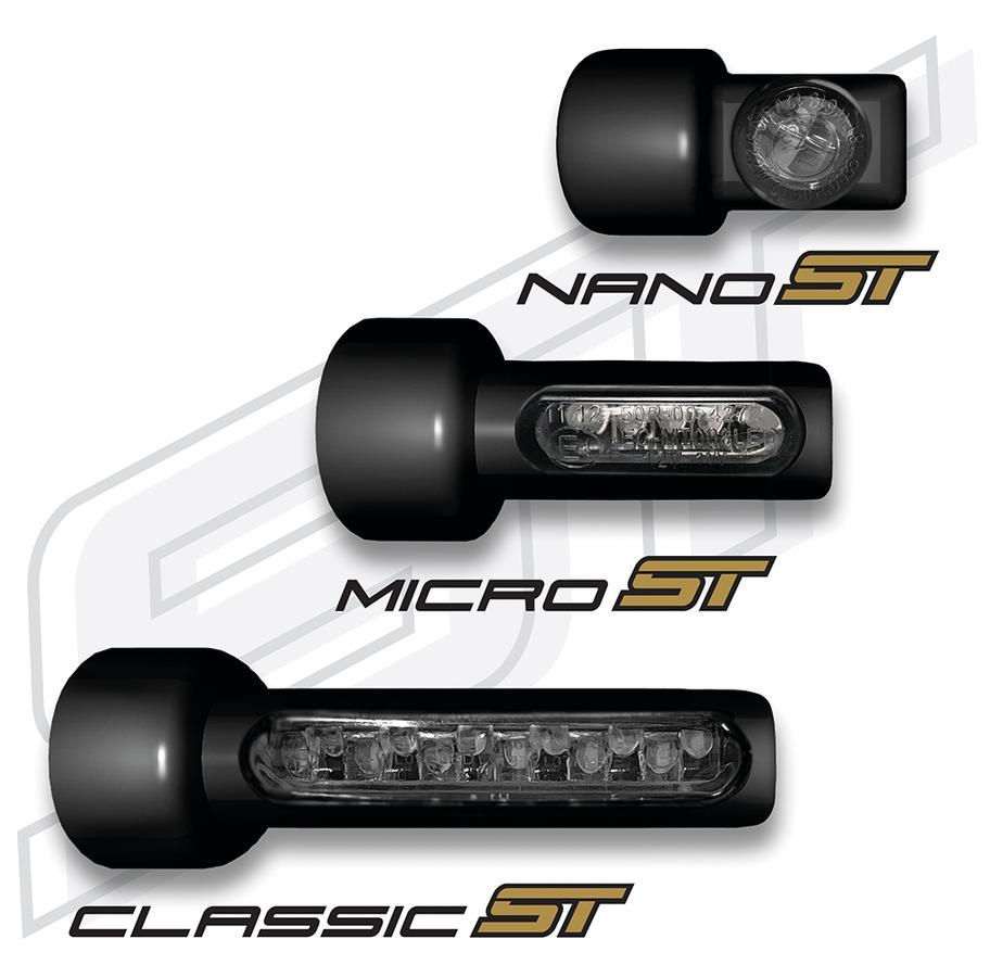 Classic ST Series LED Turn Signal/Position Light Anodized Black Smoke LED