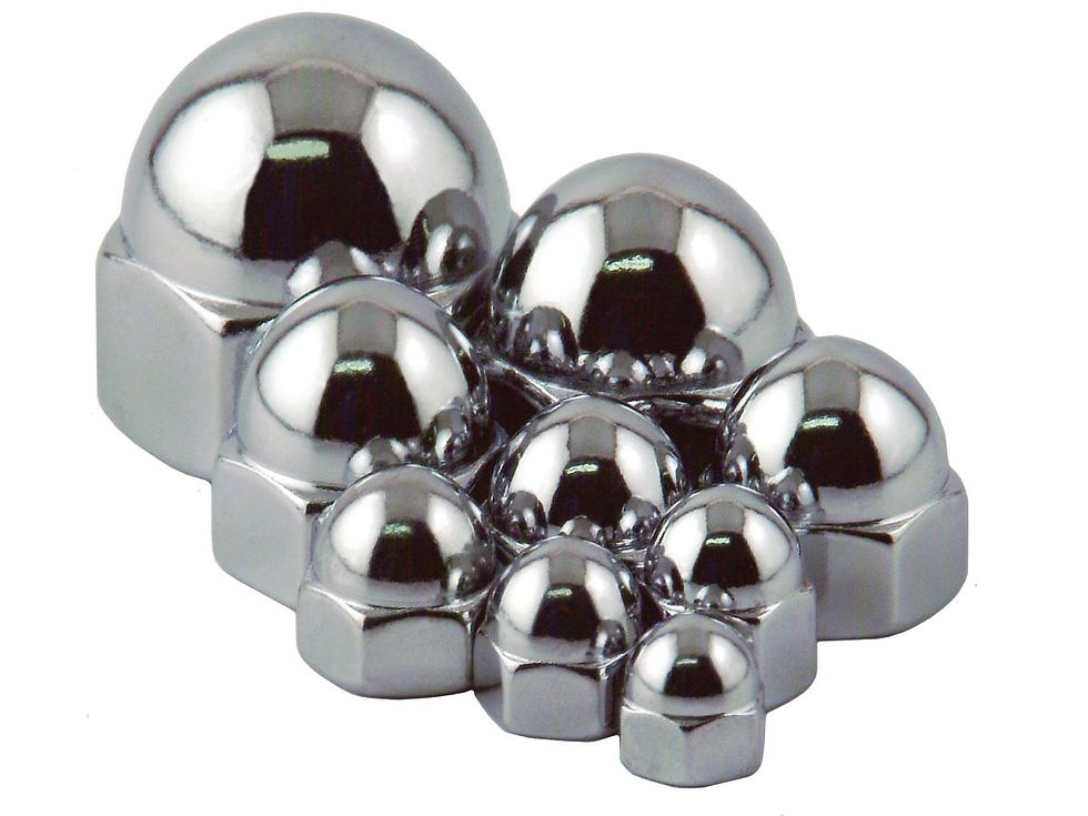 Flat Crown Acorn Nut Pack Chrome 3/8"-16 UNC