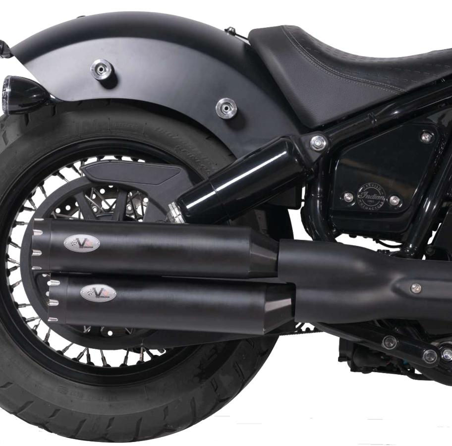 Double Slip-On Muffler Set Endcap Revolver Black Ceramic Coated