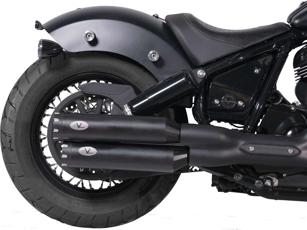 Double Slip-On Muffler Set Endcap Revolver Black Ceramic Coated