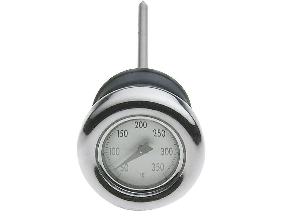 Temperature Gauge Dipstick, Chrome with Black Fahrenheit Gauge