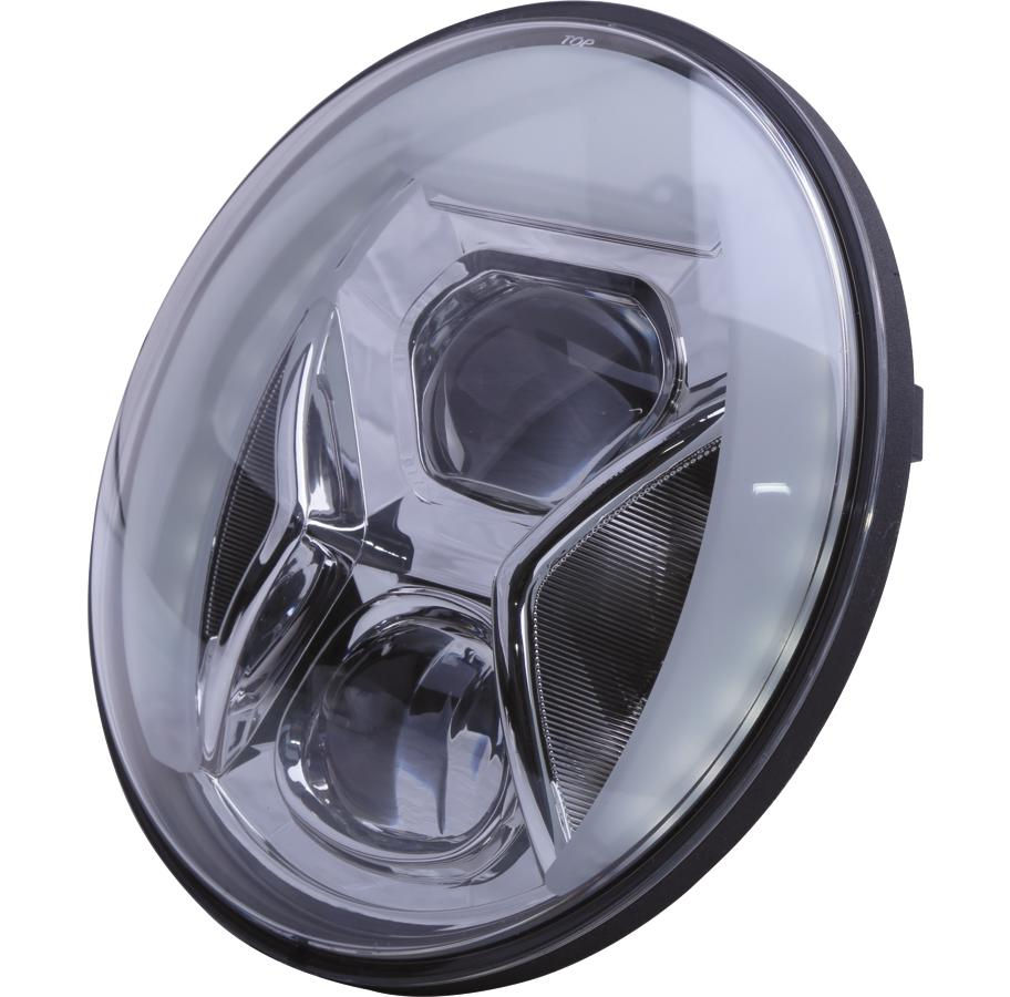 Type 8 7" LED Cornering Headlight Insert with Daytime Running and Position Light Chrome Clear Reflector LED