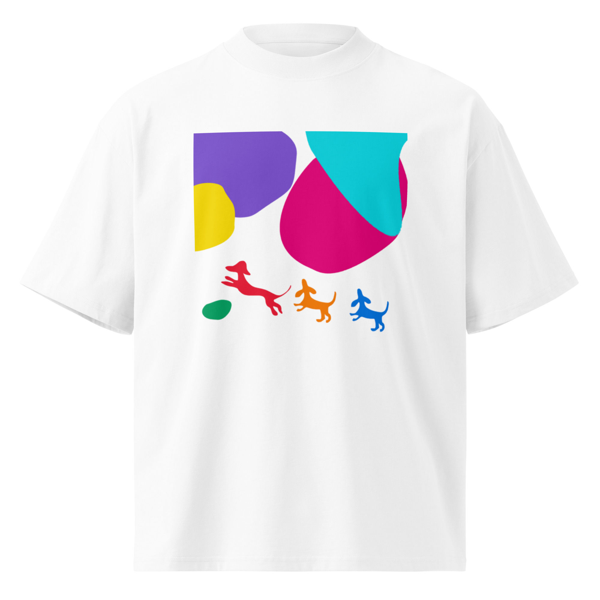 Unisex organic oversized high neck t-shirt