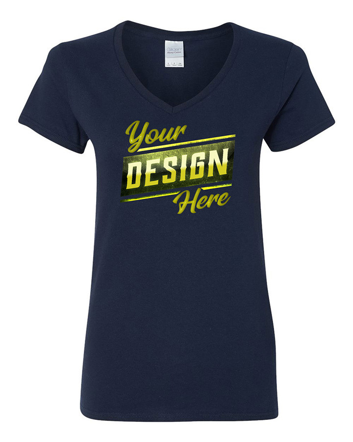 Thumbnail: Womens' Cotton 5.3 oz. V-Neck T-Shirt