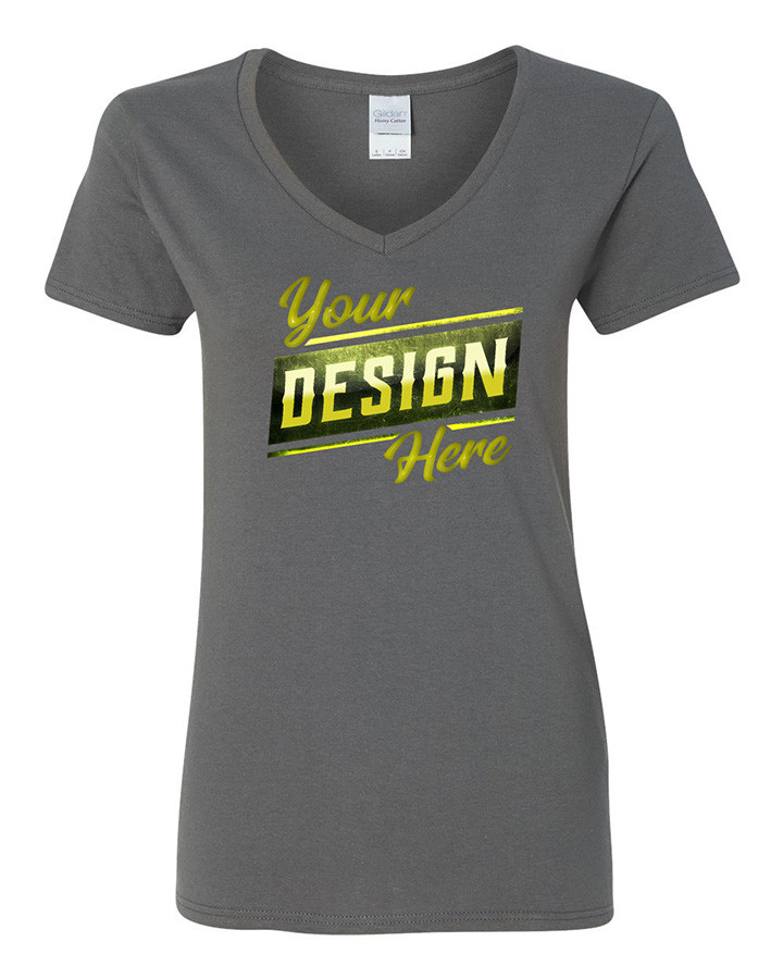 Thumbnail: Womens' Cotton 5.3 oz. V-Neck T-Shirt