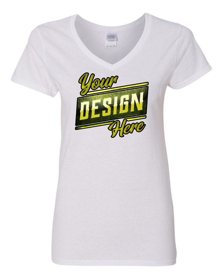 Thumbnail: Womens' Cotton 5.3 oz. V-Neck T-Shirt