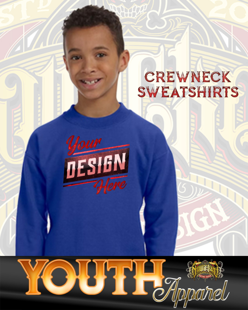 Youth 8 oz. 50/50 Fleece Crew