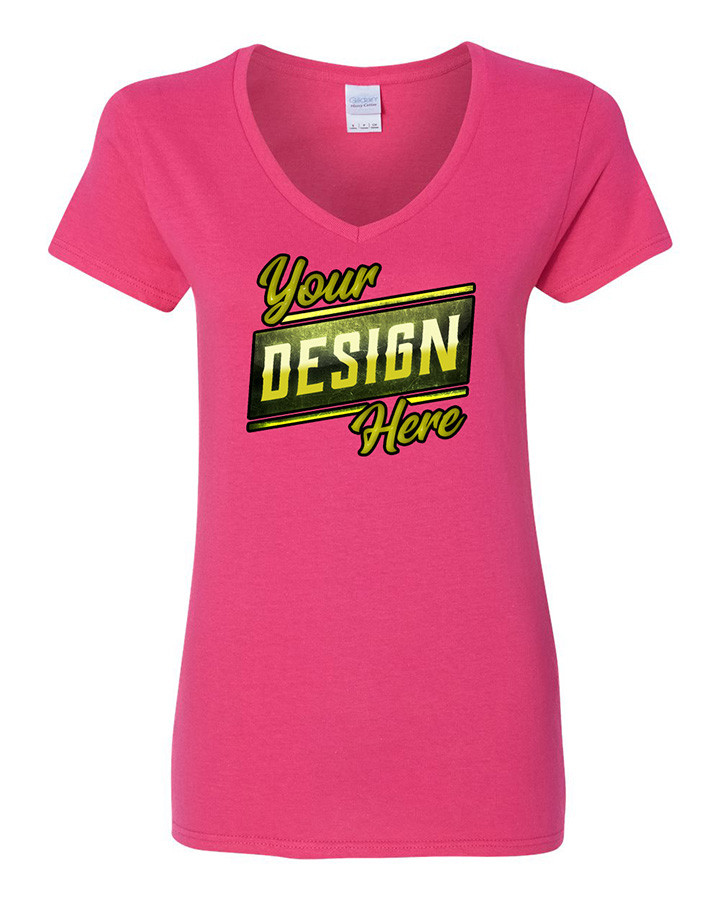 Thumbnail: Womens' Cotton 5.3 oz. V-Neck T-Shirt