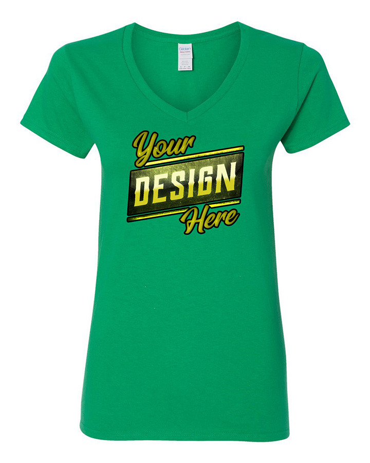 Thumbnail: Womens' Cotton 5.3 oz. V-Neck T-Shirt