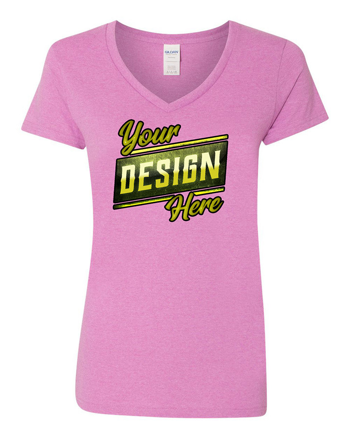 Thumbnail: Womens' Cotton 5.3 oz. V-Neck T-Shirt