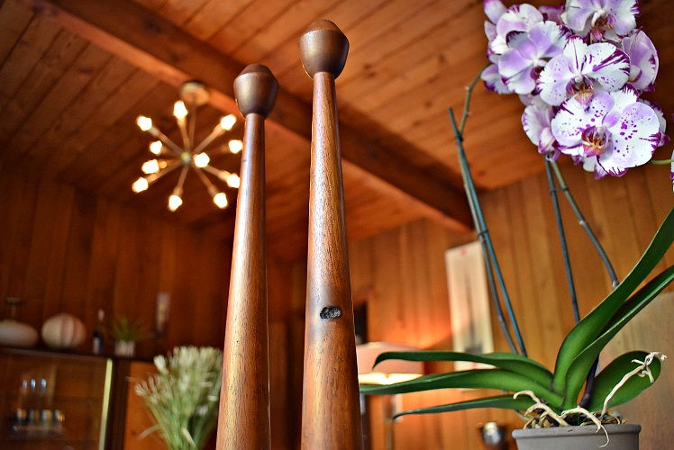Thumbnail: 18" Tall Pair of Danish Mid Century Candle Holders/Candlesticks