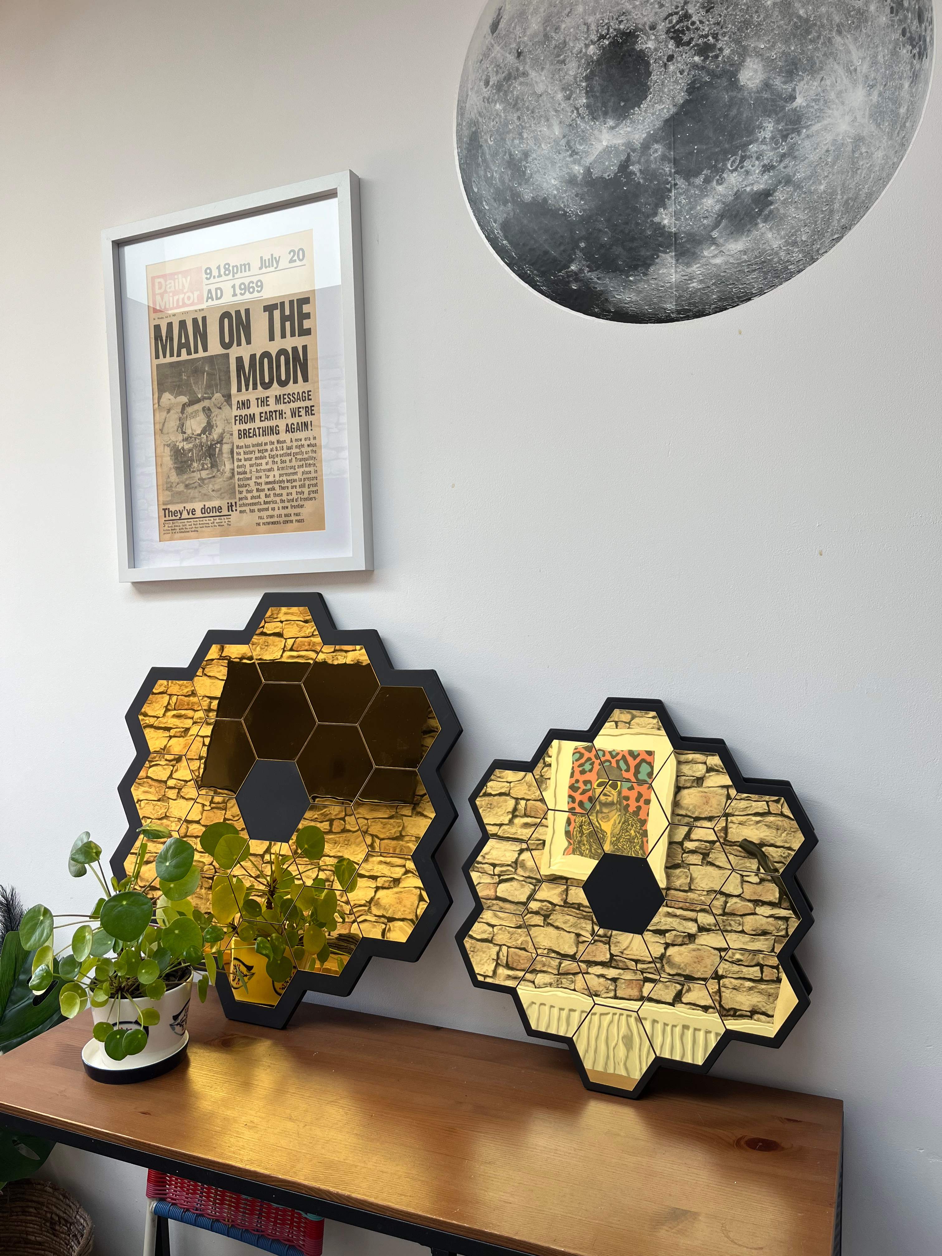 James Webb Telescope Mirrored Wall Art - Medium