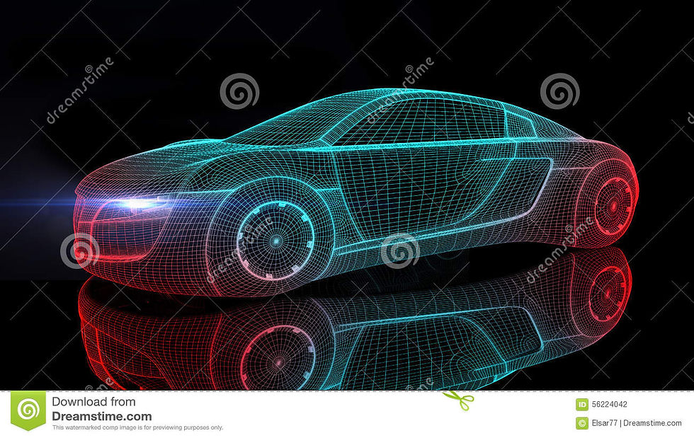 car-future-isolated-background-d-renderi