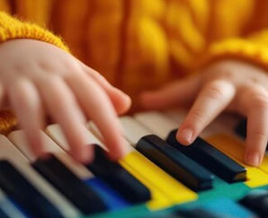Bebé tocando piano