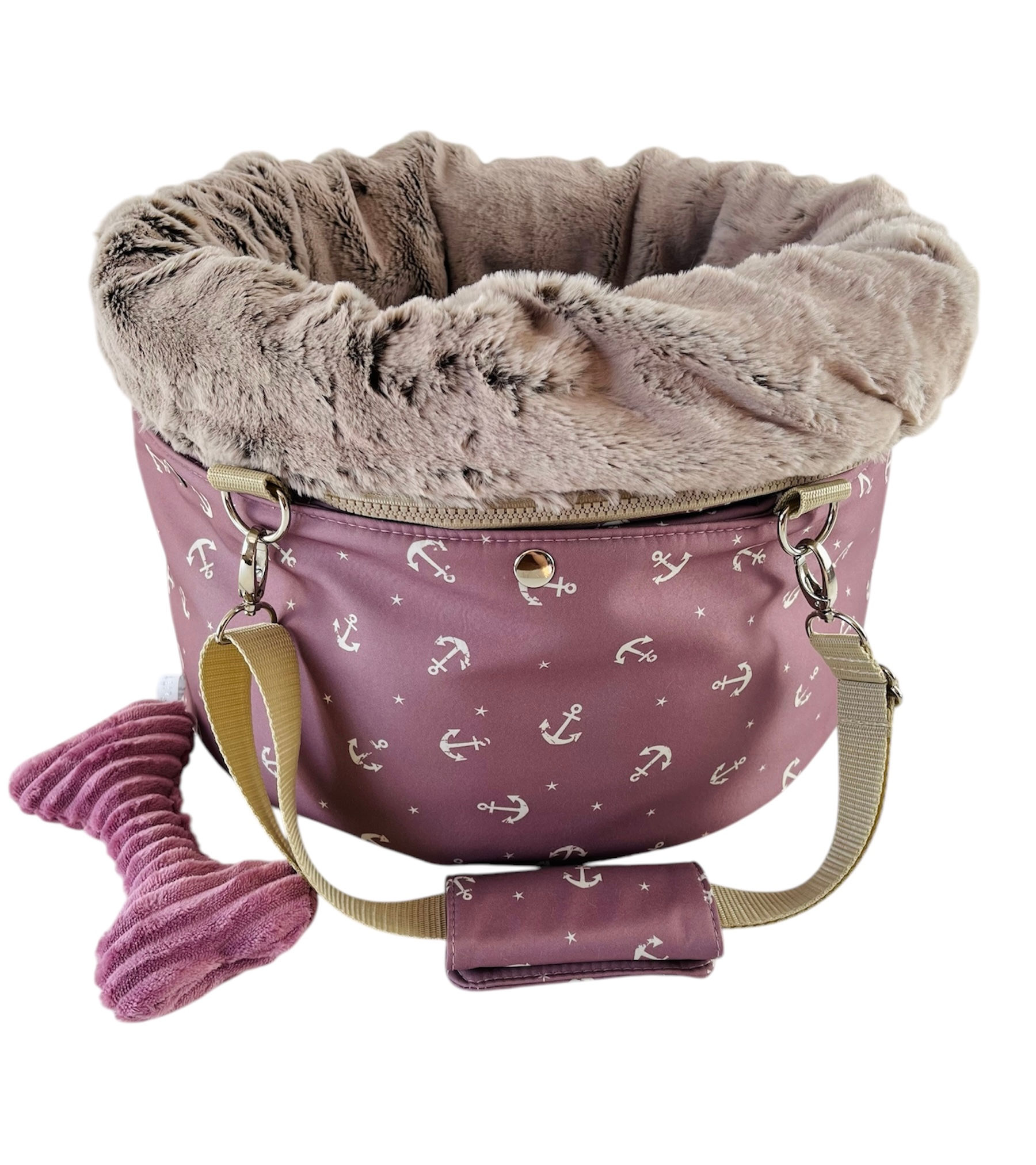 Runde Körbchentasche "FLUFFY ANCHOR"